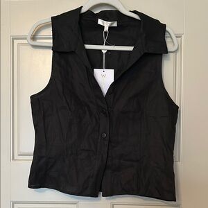 WAYF Devin Sleeveless Linen Shirt M